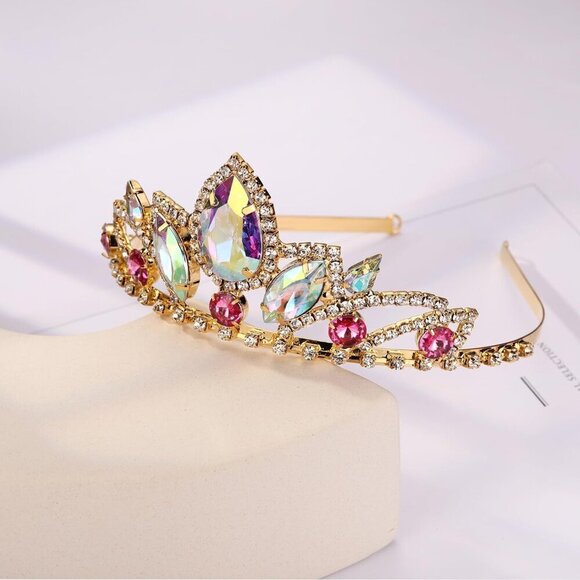 Rapunzel Crown Tiara Alloy Rhinestone Party Headband for Costume